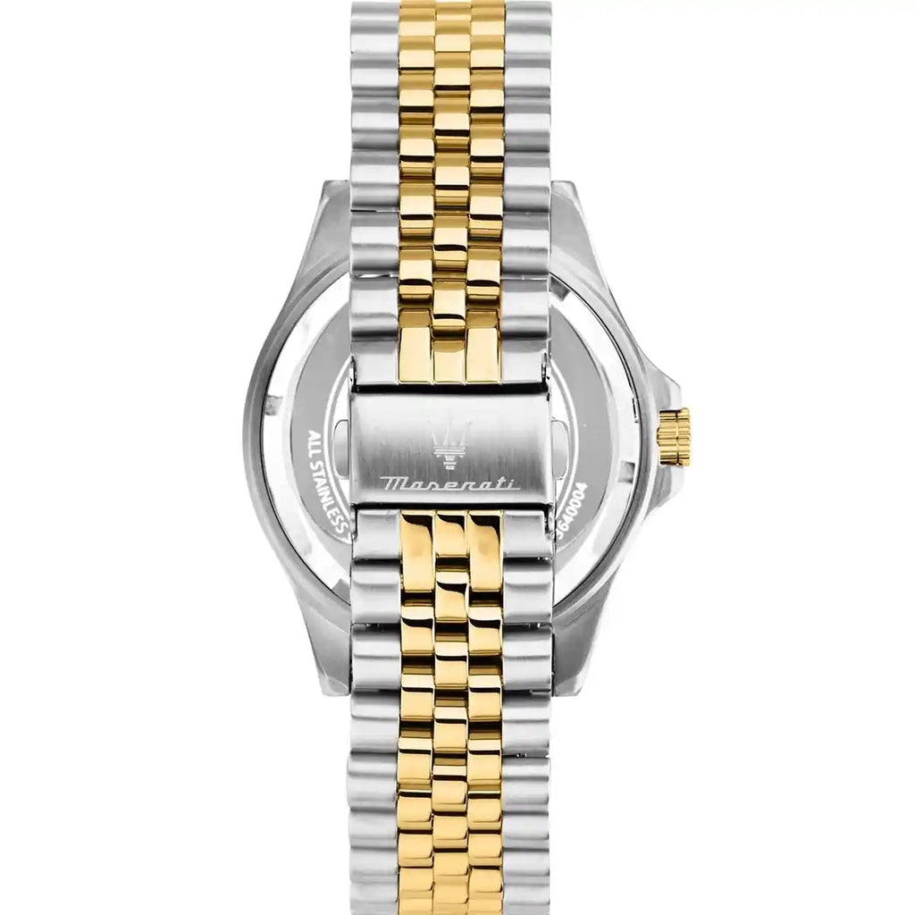 Maserati Sfida R8853140009 Two-Tone Black Dial Gold Trident Men's Watch