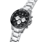 Maserati Sfida R8873640004 Silver Stainless Steel Black Dial Diver Style Watch