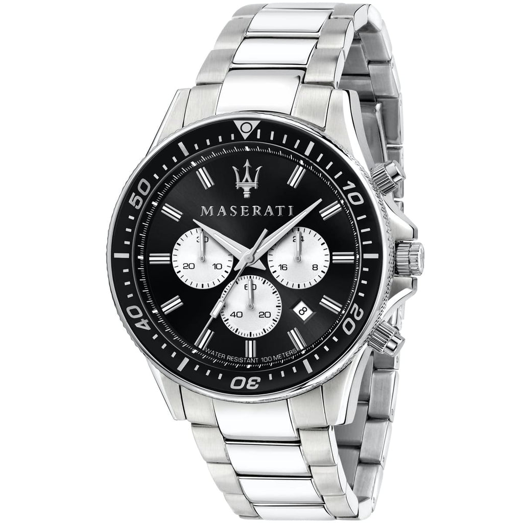 Maserati Sfida R8873640004 Silver Stainless Steel Black Dial Diver Style Watch