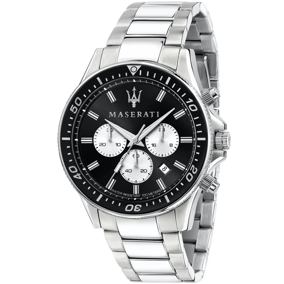 Maserati Sfida R8873640004 Silver Stainless Steel Black Dial Diver Style Watch