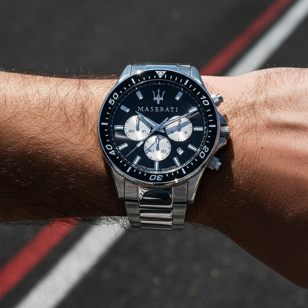 Maserati Sfida R8873640004 Silver Stainless Steel Black Dial Diver Style Watch