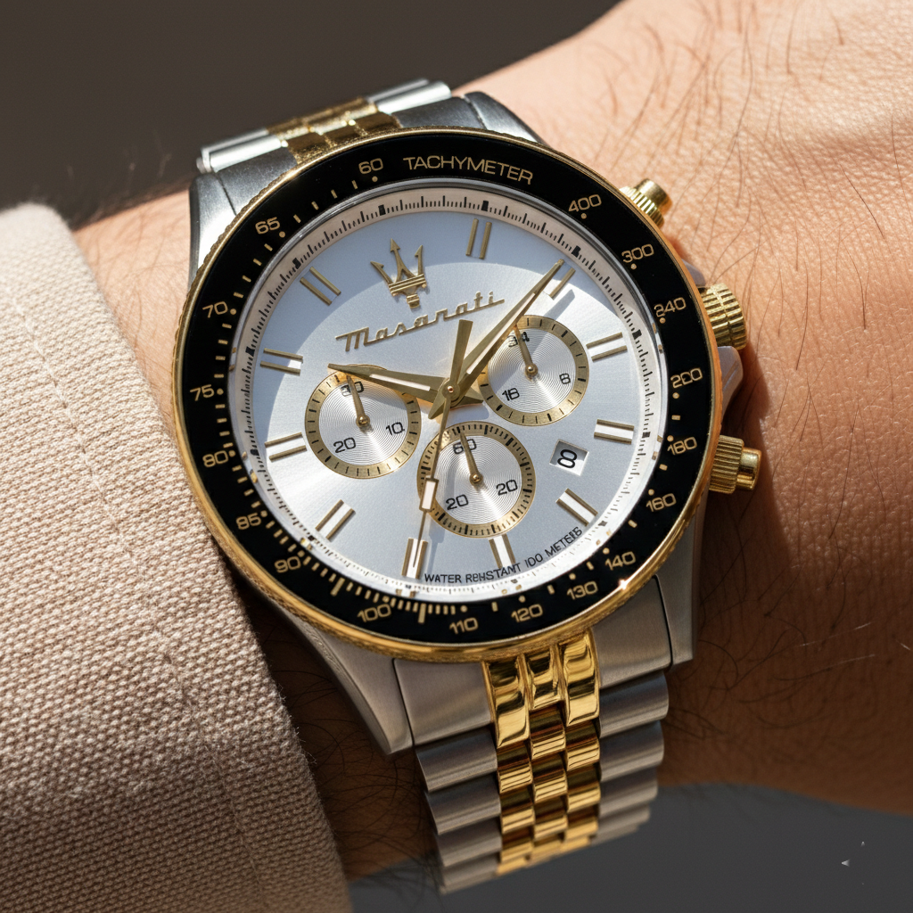 Maserati Sfida R8873640024 Men's Two-Tone Jubilee Chronograph Watch