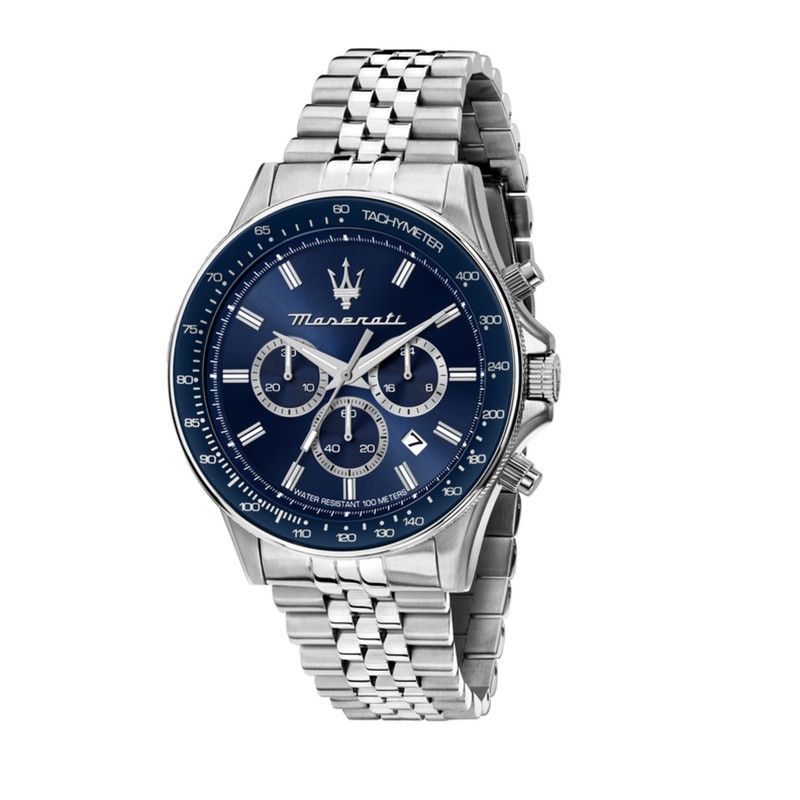 Maserati Sfida R8873640025 Silver Jubilee Blue Dial Chronograph Watch