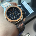 Maserati Stile R8873642002 Two-Tone Silver & Rose Gold Blue Dial Watch