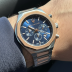 Maserati Stile R8873642002 Two-Tone Silver & Rose Gold Blue Dial Watch