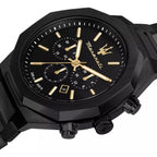 Maserati Stile R8873642005 Full Black PVD Gold Tone Accents Watch