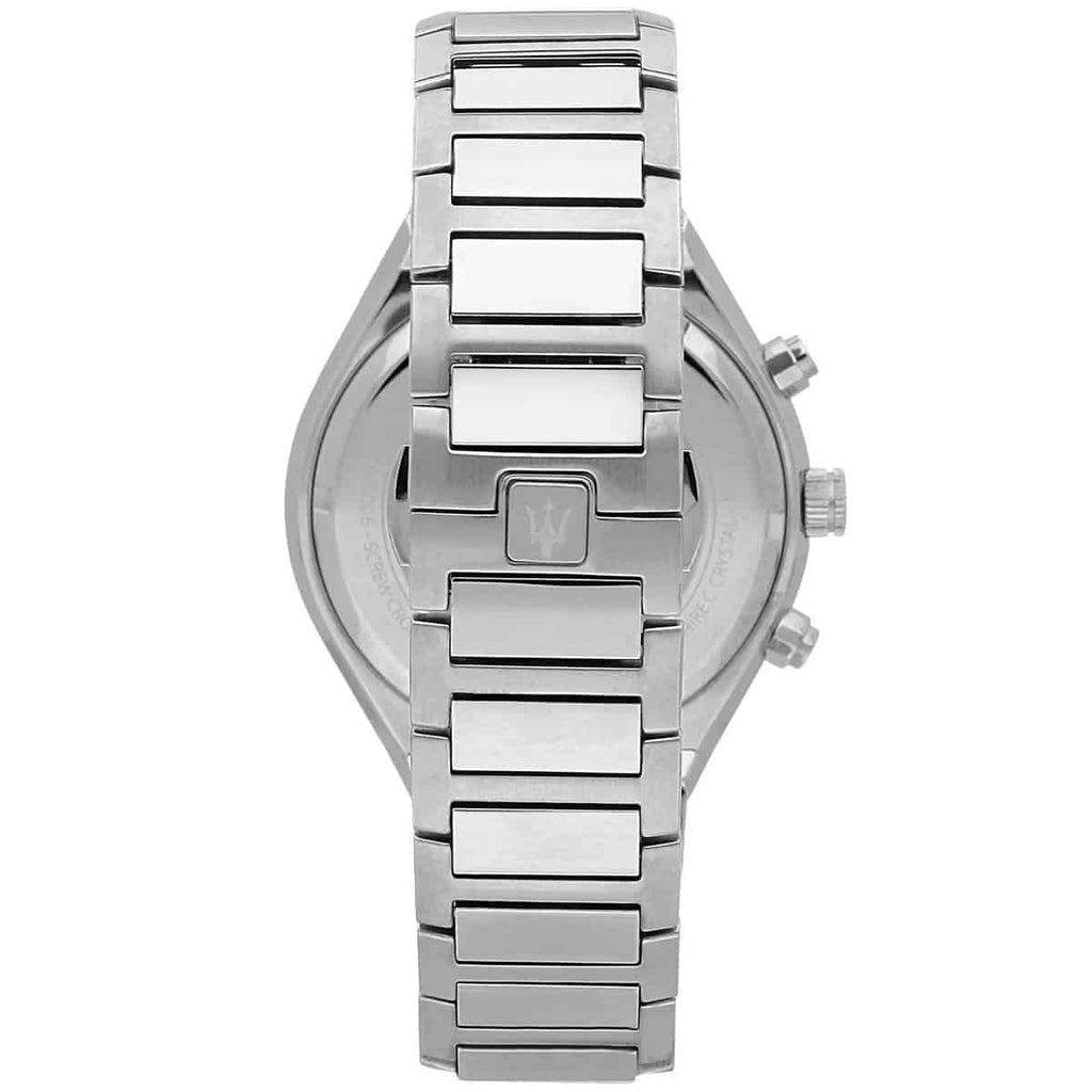 Maserati Stile R8873642006 Silver Case Textured Blue Dial Chronograph Watch