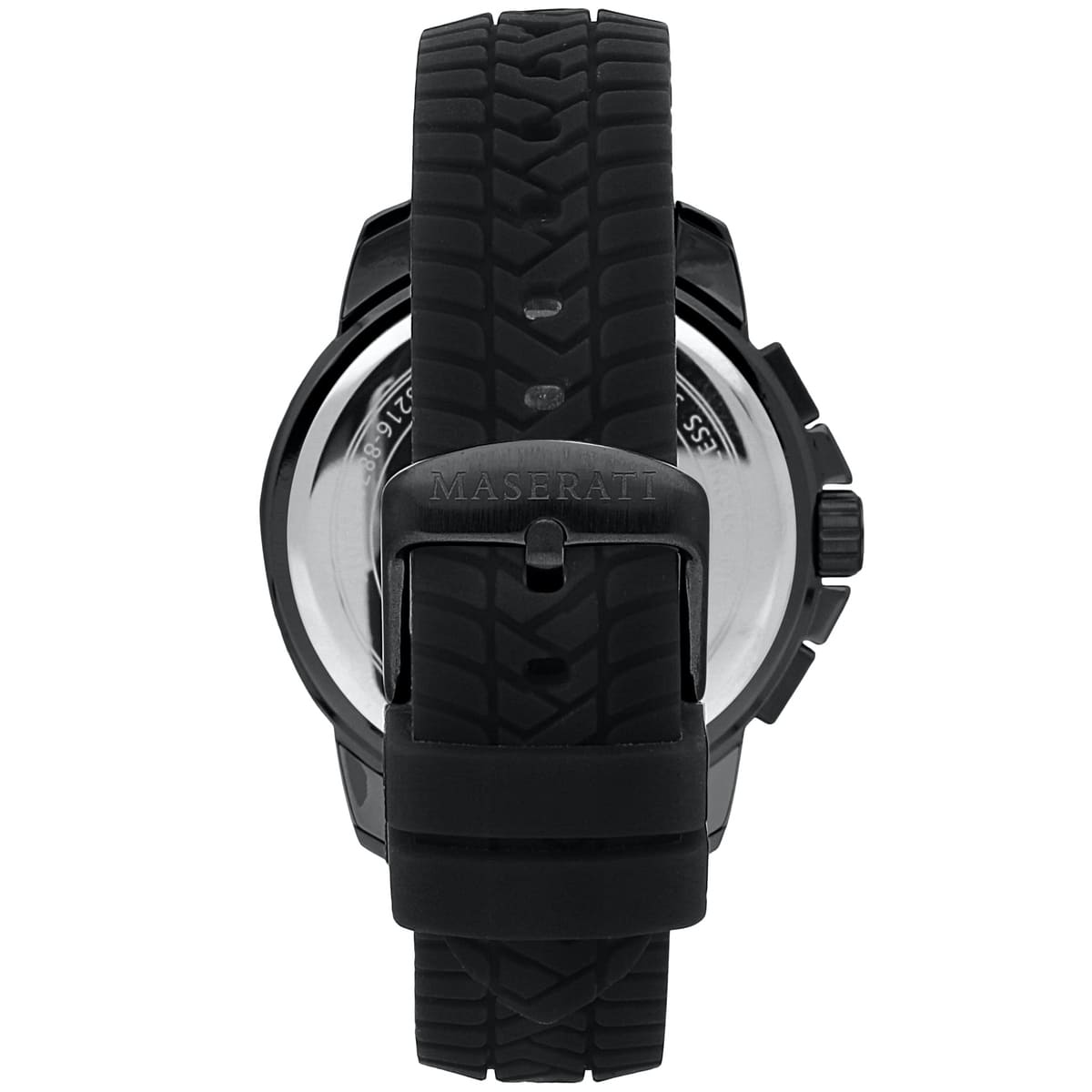 Maserati Successo R8871621011 Black Silicone Gold Accents Chronograph Watch