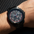 Maserati Successo R8873621014 All-Black Stainless Steel Red Accents Watch