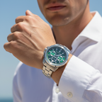 Maserati Successo R8873621017 Men's Silver Case Green Sunray Dial Watch