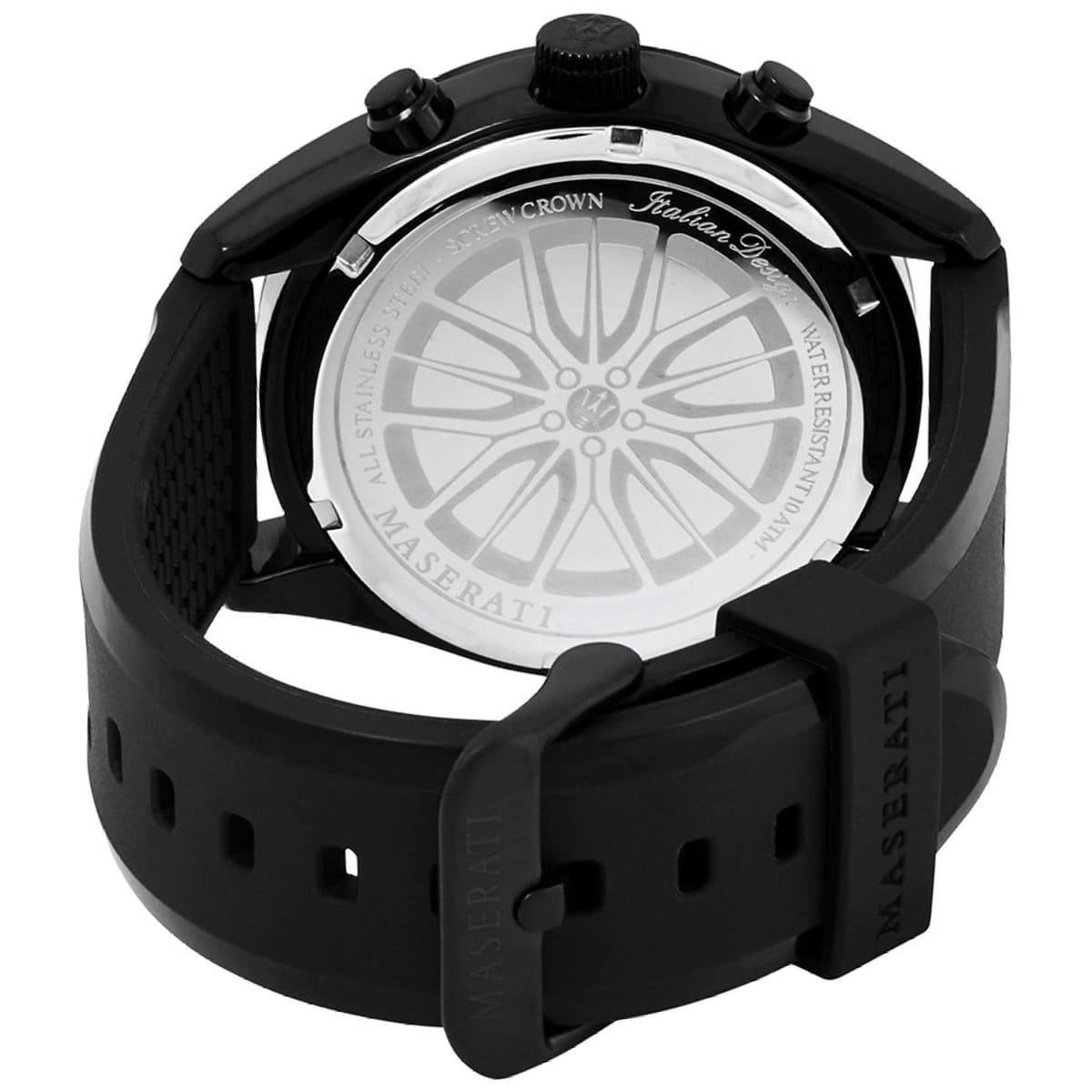 Maserati Traguardo R8871612004 Black Case Black Silicone Red Stripe Watch