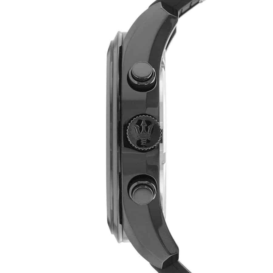 Maserati Traguardo R8871612004 Black Case Black Silicone Red Stripe Watch