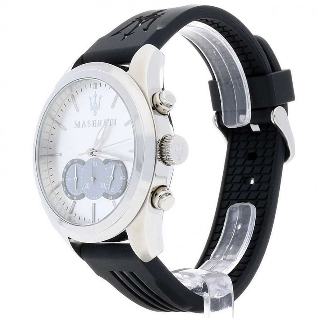 Maserati Traguardo R8871612012 Men's Silver Case Black Rubber Watch