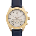 Maserati Traguardo R8871612016 Two-Tone Ivory Dial Blue Leather Watch