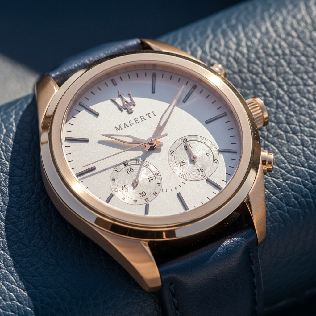 Maserati Traguardo R8871612016 Two-Tone Ivory Dial Blue Leather Watch