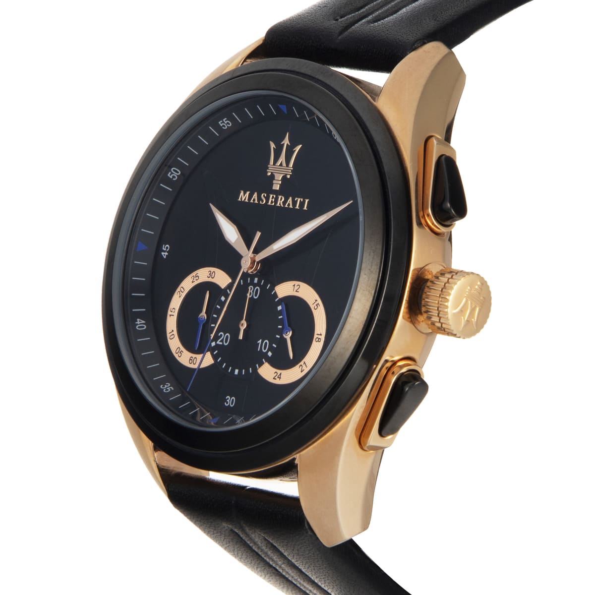 Maserati Traguardo R8871612025 Black Case & Leather Strap Chronograph Watch