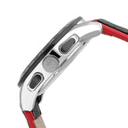 Maserati Traguardo R8871612028 Silver Case Black Leather Red Edge Watch