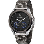 Maserati Traguardo R8873612006 Silver Case Gunmetal Mesh Chronograph Watch