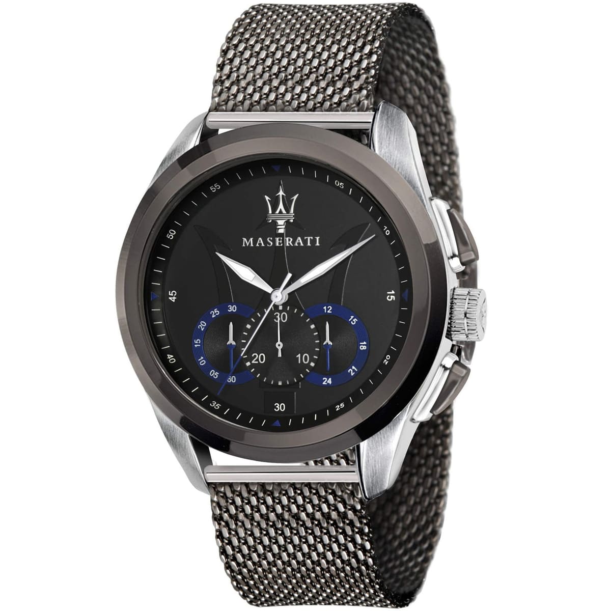 Maserati Traguardo R8873612006 Silver Case Gunmetal Mesh Chronograph Watch