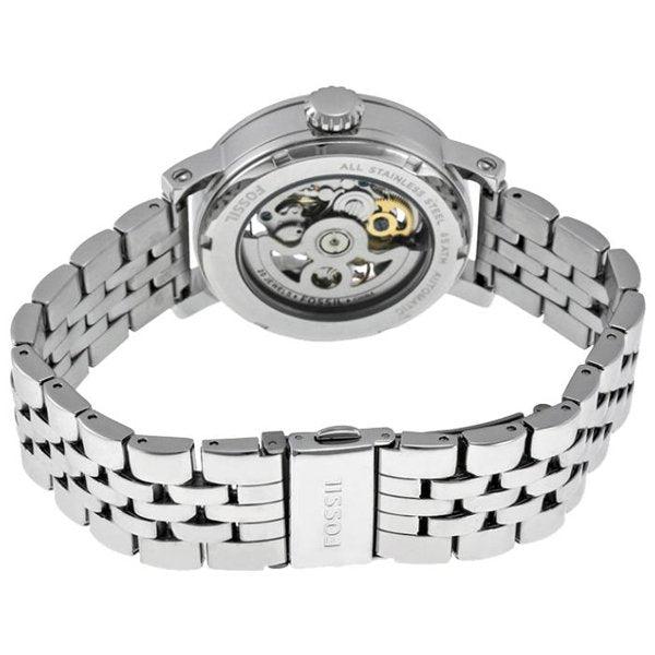 Fossil Original Boyfriend ME3067 Automatic Skeleton Silver Stainless Steel Watch