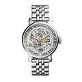 Fossil Original Boyfriend ME3067 Automatic Skeleton Silver Stainless Steel Watch