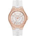 Michael Kors Camille MK7248 Rose Gold Glitz & White Silicone Watch