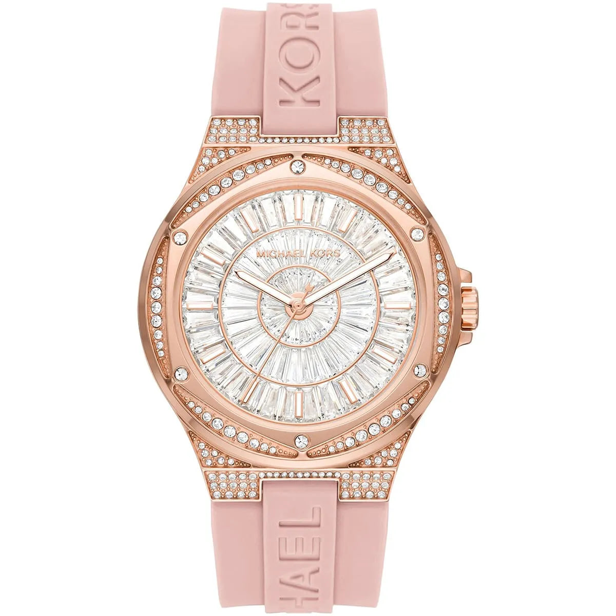 Michael Kors Camille MK7334 Rose Gold Glitz & Pink Silicone Watch