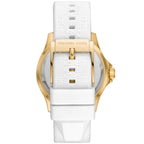 Michael Kors Everest MK7357 Gold-Tone Crystal Pavé White Rubber Women's Watch