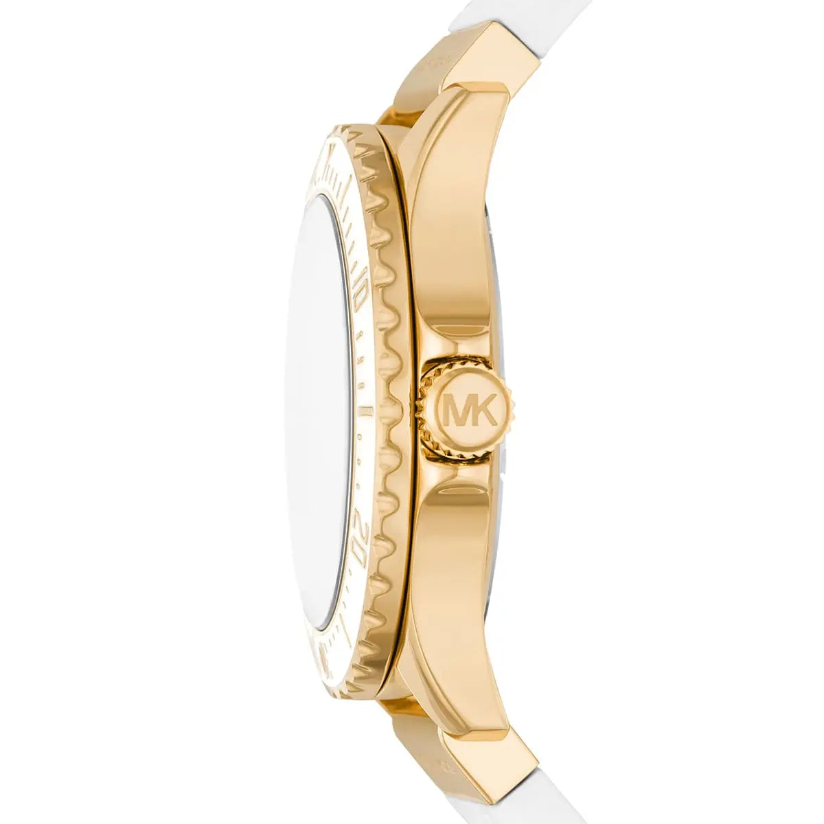 Michael Kors Everest MK7357 Gold-Tone Crystal Pavé White Rubber Women's Watch