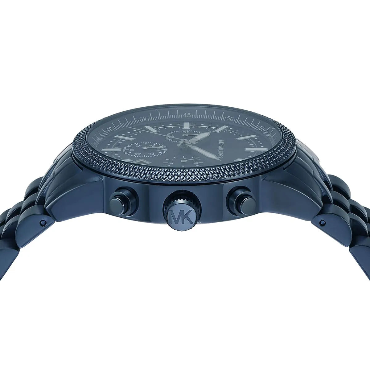 ساعة مايكل كورس هاتون MK9088 للرجال كرونوغراف من الفولاذ المقاوم للصدأ باللون الأزرق الداكن بالكامل