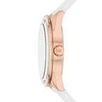Michael Kors Jessa MK6945 Rose Gold-Tone White Dial White Rubber Women's Watch