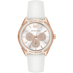Michael Kors Jessa MK6945 Rose Gold-Tone White Dial White Rubber Women's Watch