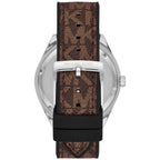 Michael Kors Jessa MK7205 Two-Tone Crystal White Dial Brown Logo Rubber Women's Watch