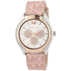 Michael Kors Jessa MK7206 Two-Tone Crystal White Dial Pink Logo Rubber Women's Watch
