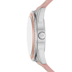 Michael Kors Jessa MK7206 Two-Tone Crystal White Dial Pink Logo Rubber Women's Watch