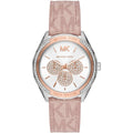 Michael Kors Jessa MK7206 Two-Tone Crystal White Dial Pink Logo Rubber Women's Watch