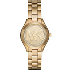 Michael Kors Mini Slim Runway MK3477 Gold Logo Watch