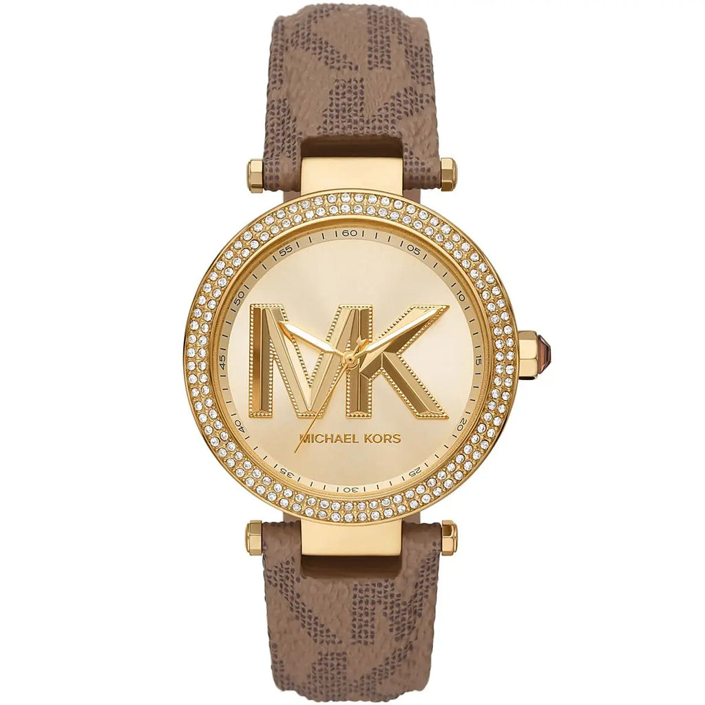 Michael Kors Liliane MK2973 Gold Watch with Yellow MK Logo Strap