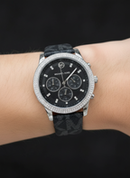 Michael Kors Tibby MK2976 Silver-Tone Watch with Black MK Logo Strap