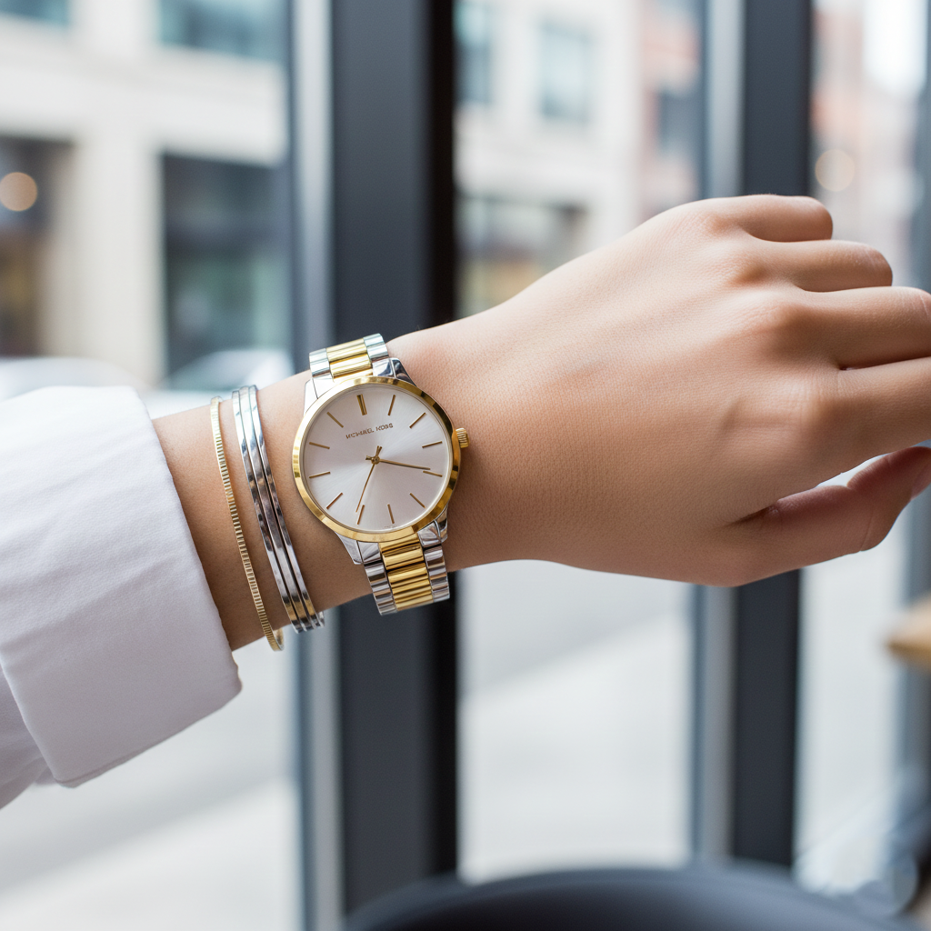 Michael Kors Slim Runway MK3198 Two-Tone Watch