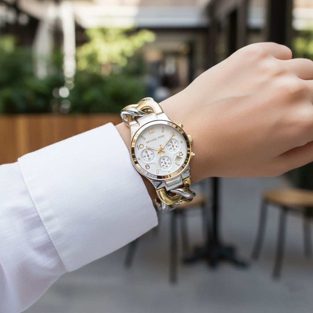 Michael Kors Runway Twist MK3199 Two-Tone Chain Watch