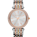 Michael Kors Darci MK3203 Tri-Tone Watch with Crystal Bezel and Silver Dial
