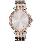 Michael Kors Darci MK3203 Tri-Tone Watch with Crystal Bezel and Silver Dial