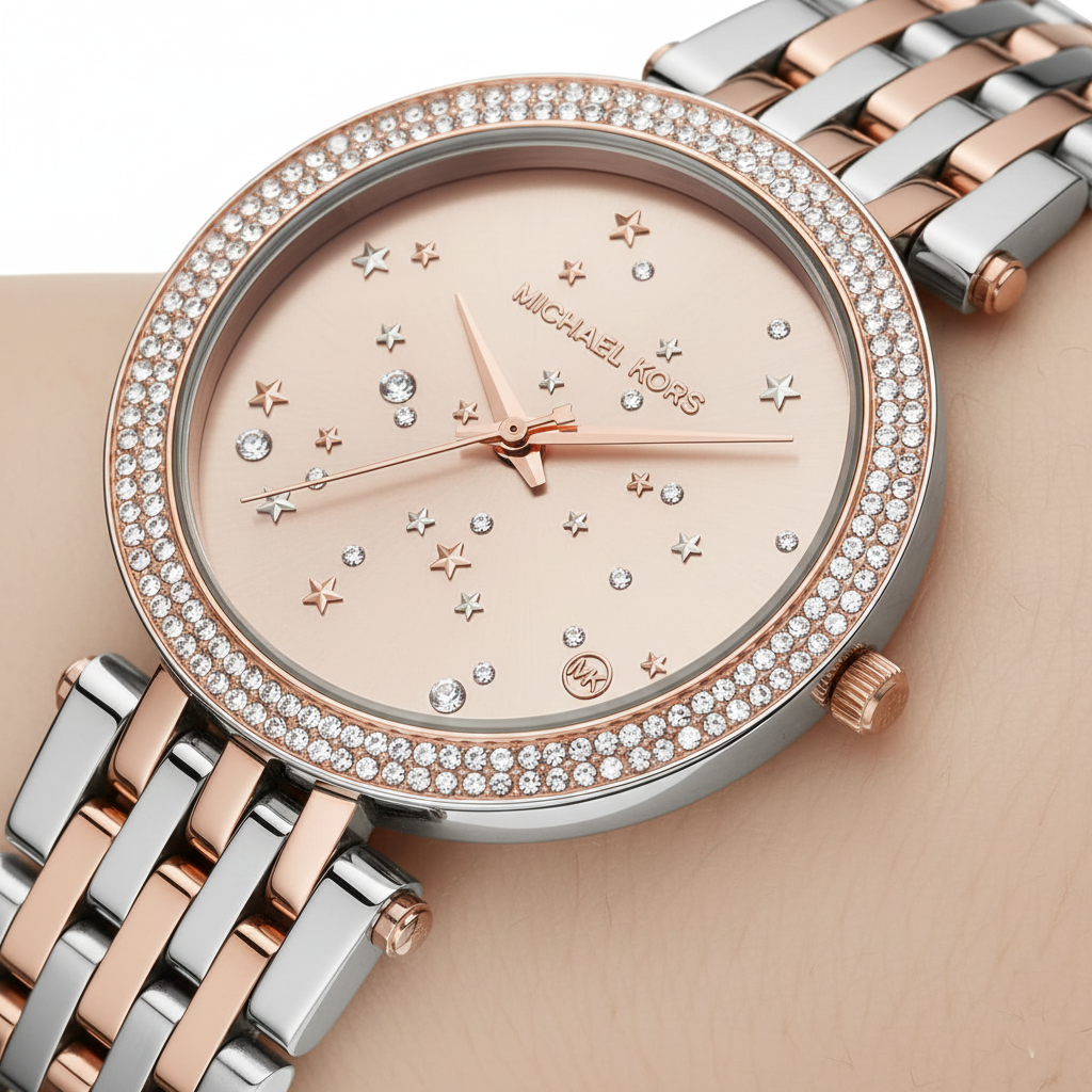 Michael Kors Darci MK3726 Two-Tone Watch with Rose Gold Celestial Star Dial