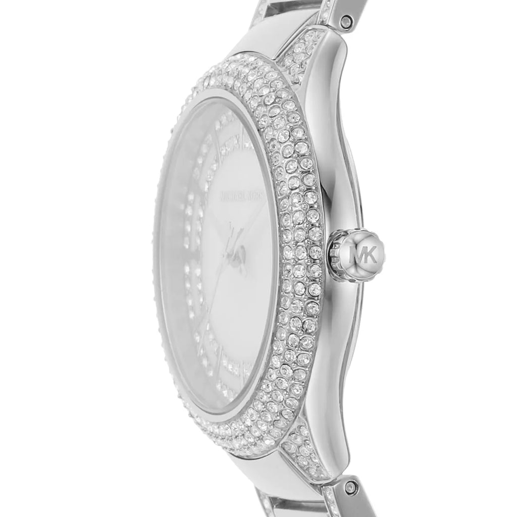 Michael Kors Sylvia MK4657 Silver-Tone Crystal Pave Watch