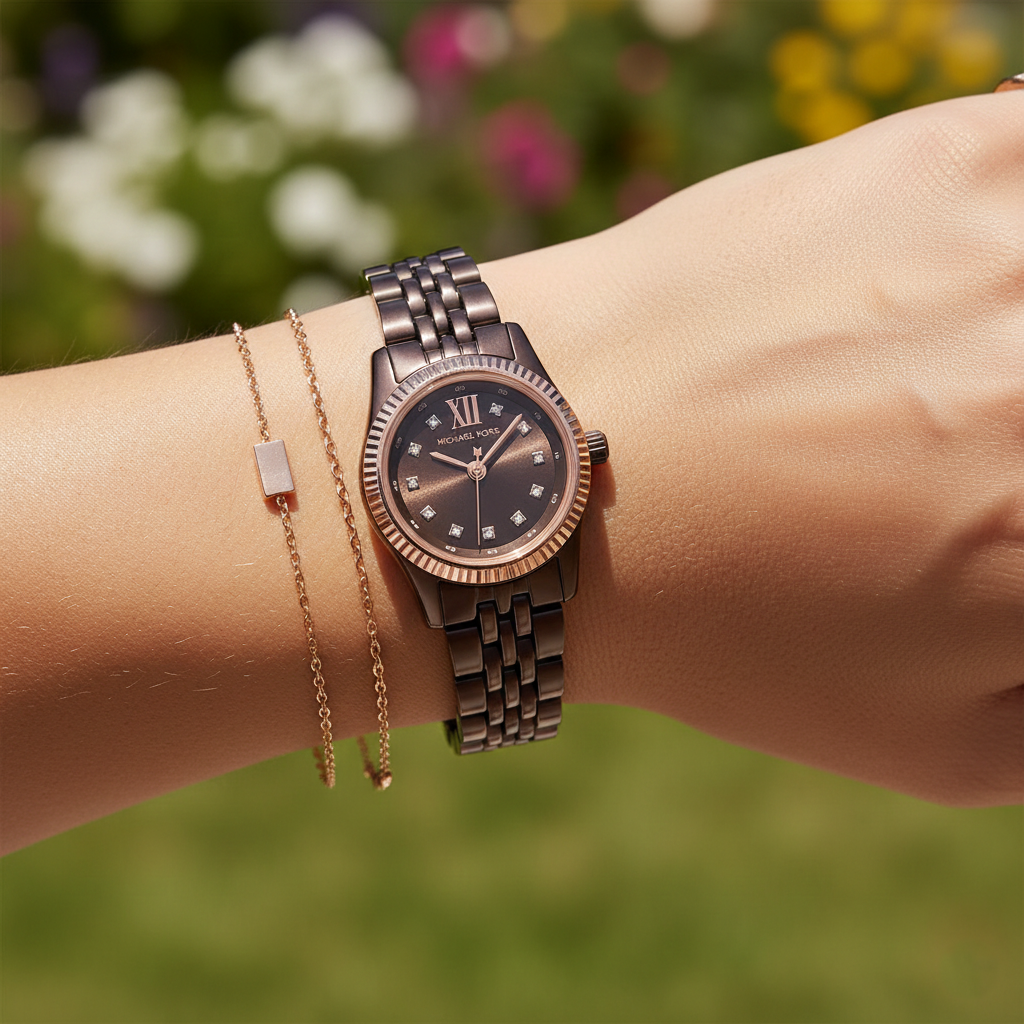 Michael Kors Lexington Mini MK4844 Chocolate Brown & Rose Gold Watch