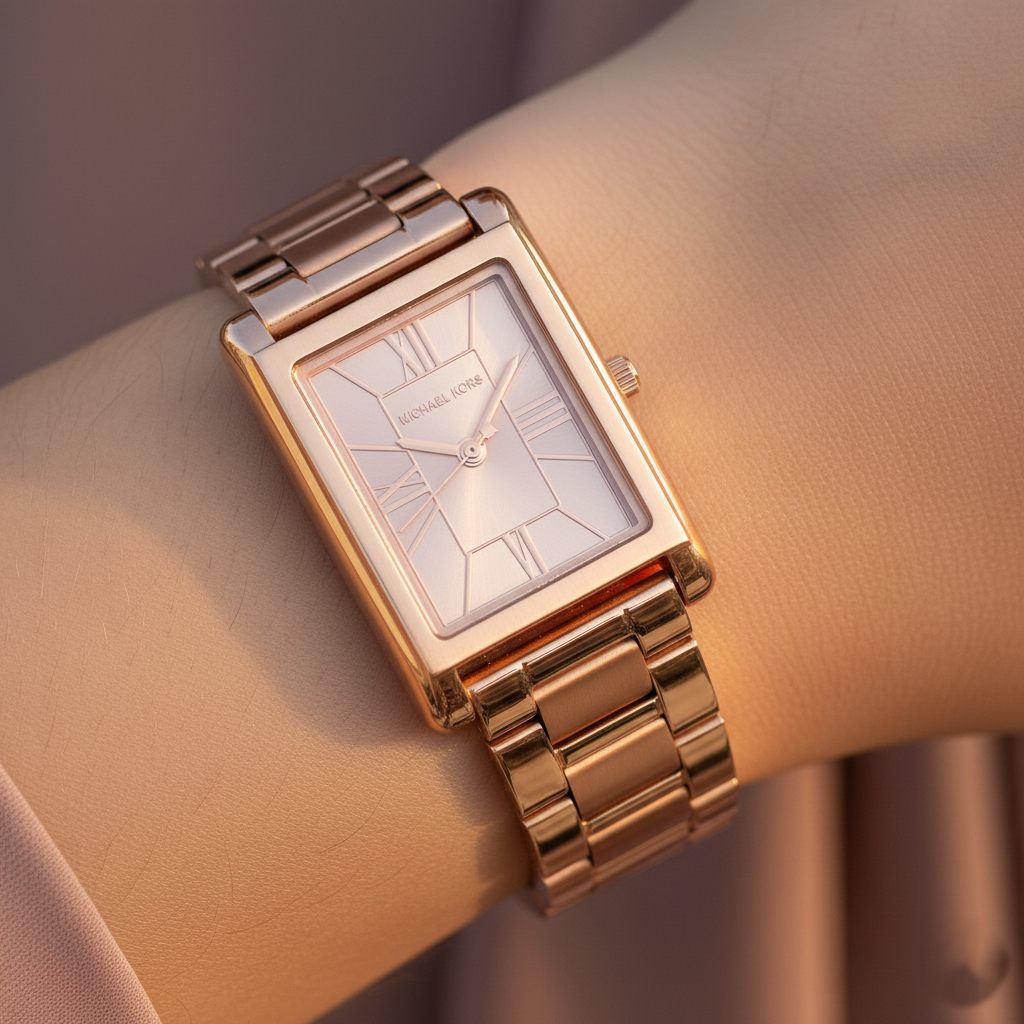 Michael Kors Maren MK4905 Rose Gold-Tone Rectangular Ladies Watch