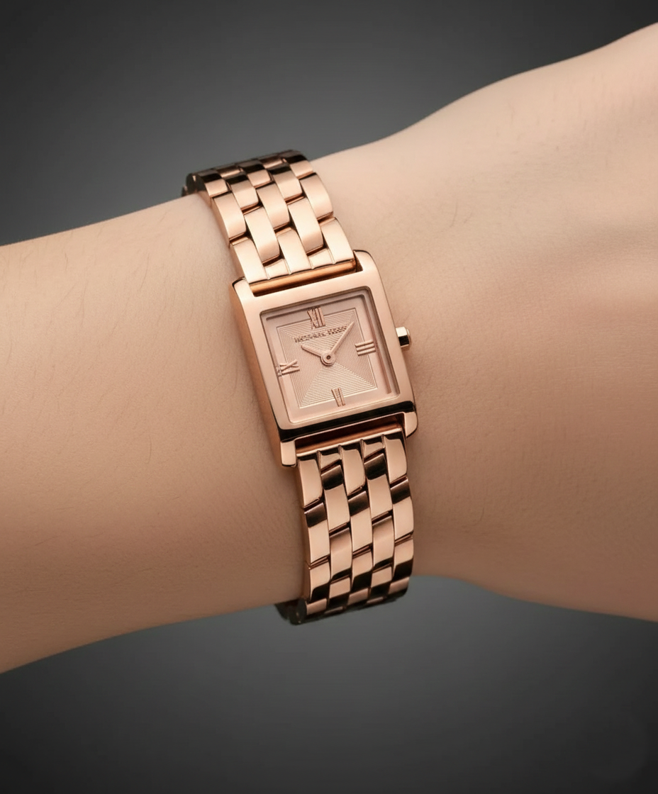 Michael Kors Georgie MK4932 Rose Gold-Tone Square Dial Ladies Watch