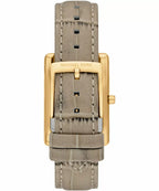 Michael Kors Maren MK4964 Gold-Tone Rectangular Watch with Grey Leather Strap