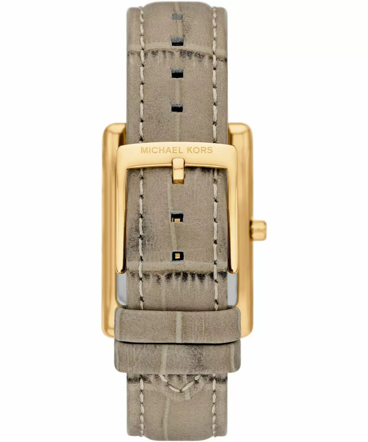 Michael Kors Maren MK4964 Gold-Tone Rectangular Watch with Grey Leather Strap